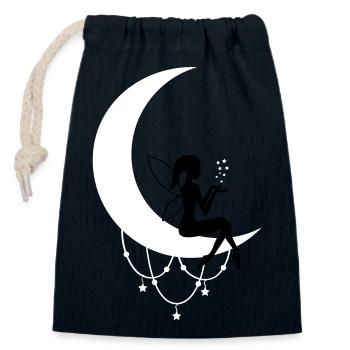 fee elfe halbmond fantasie - Verschließbarer Geschenkbeutel aus Baumwolle (14x20cm) - Navy - Vorne
