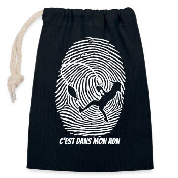 Peach DNA - Closable cotton gift bag (14x20cm) - navy - Front