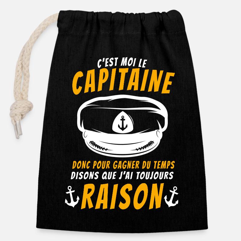 C est moi - Sac cadeau en coton avec cordon (14 x 20 cm) - noir