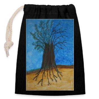 The Tree in the Raunkier Classification - Closable cotton gift bag (14x20cm) - black - Front