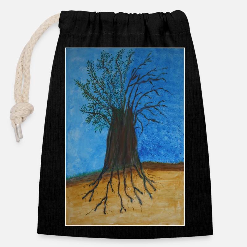 Der Baum in der Raunkier-Klassifikation - Verschließbarer Geschenkbeutel aus Baumwolle (14x20cm) - Schwarz