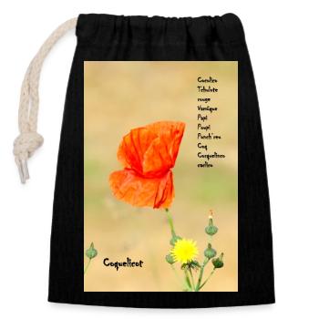 Poppy in Norman - Closable cotton gift bag (14x20cm) - black - Front