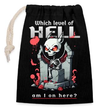 Kawaii Animal Skeleton - Closable cotton gift bag (14x20cm) - black - Front