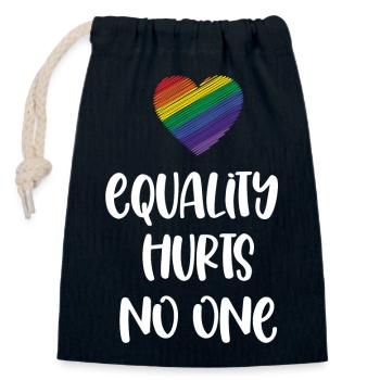 Mois de la fierté LGBT - L’égalité ne fait de mal à personne - Sac cadeau en coton avec cordon (14 x 20 cm) - bleu marine - Devant