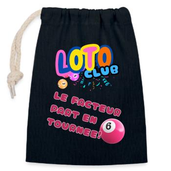 LOTO - BINGO - 6 - LE FACTEUR PART EN TOURNEE - Sac cadeau en coton avec cordon (14 x 20 cm) - bleu marine - Devant