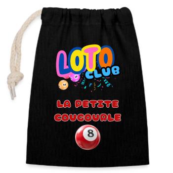 LOTO - BINGO - 8 - LA PETITE COUGOURLE - Sac cadeau en coton avec cordon (14 x 20 cm) - noir - Devant