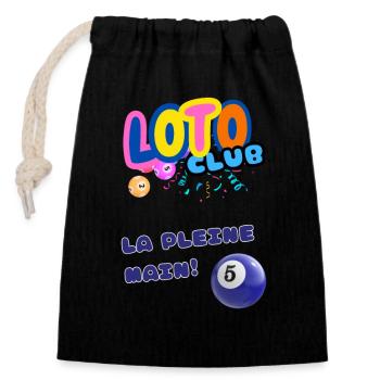 LOTO - BINGO - 5 - LA PLEINE MAIN - Sac cadeau en coton avec cordon (14 x 20 cm) - noir - Devant