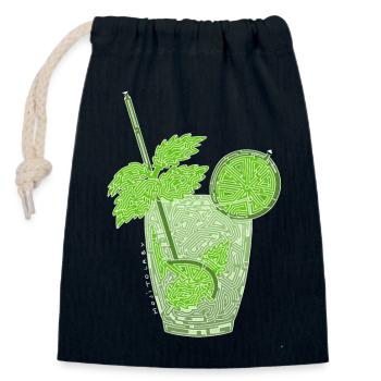 Laby Mojito (weiße Kontur) - Verschließbarer Geschenkbeutel aus Baumwolle (14x20cm) - Navy - Vorne