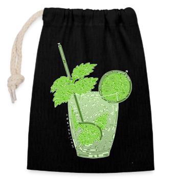 Laby Mojito (weiße Kontur) - Verschließbarer Geschenkbeutel aus Baumwolle (14x20cm) - Schwarz - Vorne