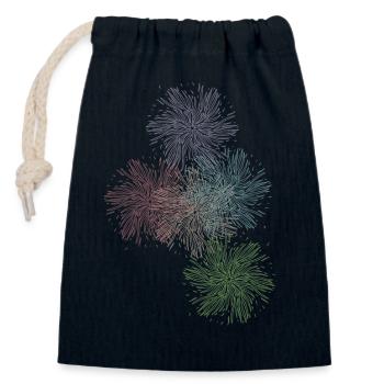 5 Feather Suns - Closable cotton gift bag (14x20cm) - navy - Front