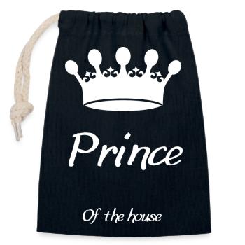 Le Prince de la Maison - Design Royal pour les enfants - Sac cadeau en coton avec cordon (14 x 20 cm) - bleu marine - Devant