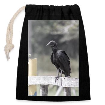 le vautour - Sac cadeau en coton avec cordon (14 x 20 cm) - noir - Devant