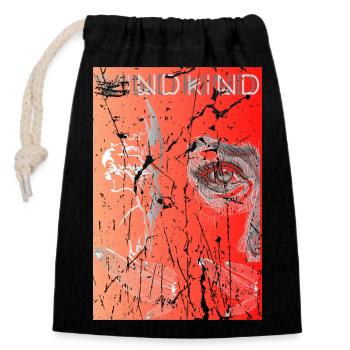 Surreal orange - Closable cotton gift bag (14x20cm) - black - Front