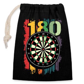 Dart Dartpfeil Darts 180 Dartboard Triple - Verschließbarer Geschenkbeutel aus Baumwolle (14x20cm) - Schwarz - Vorne