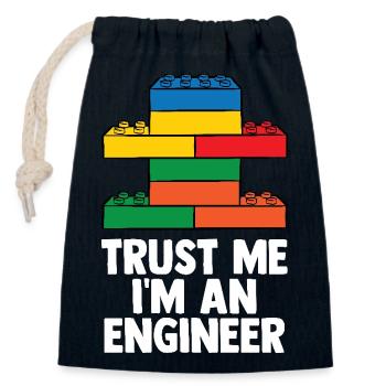 Brick Builder Brick Building Master Builder - Closable cotton gift bag (14x20cm) - navy - Front