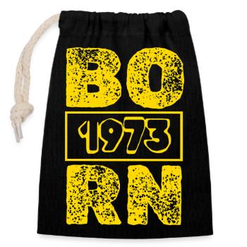 1973 - Sac cadeau en coton avec cordon (14 x 20 cm) - noir - Devant