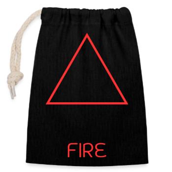 Élément Du Feu - Sac cadeau en coton avec cordon (14 x 20 cm) - noir - Devant
