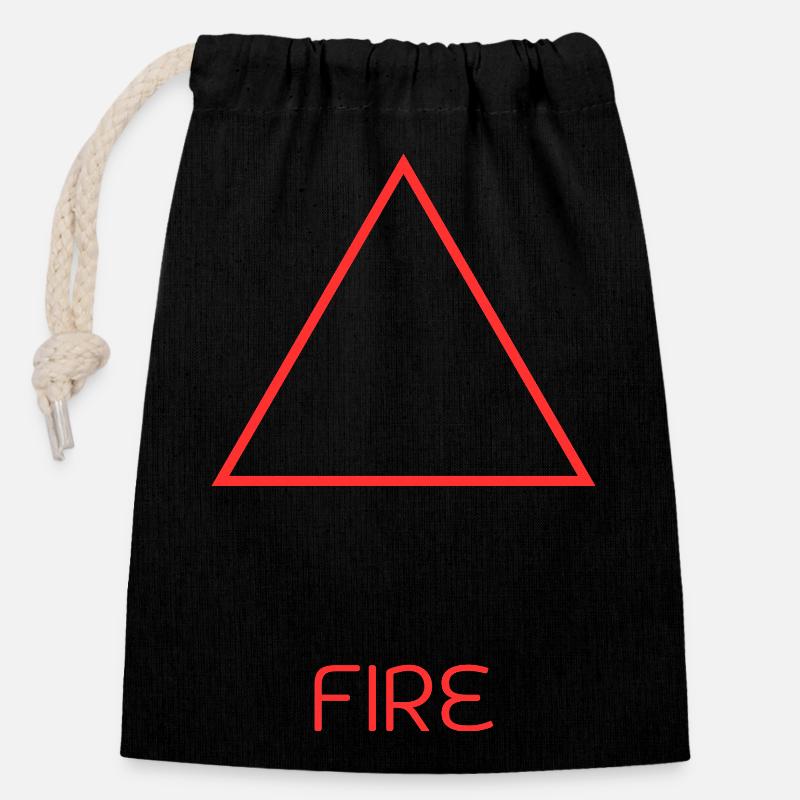 Feuer-Element - Verschließbarer Geschenkbeutel aus Baumwolle (14x20cm) - Schwarz