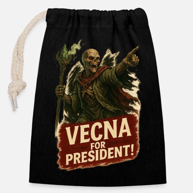 Vecna for president! - Closable cotton gift bag (14x20cm) - black