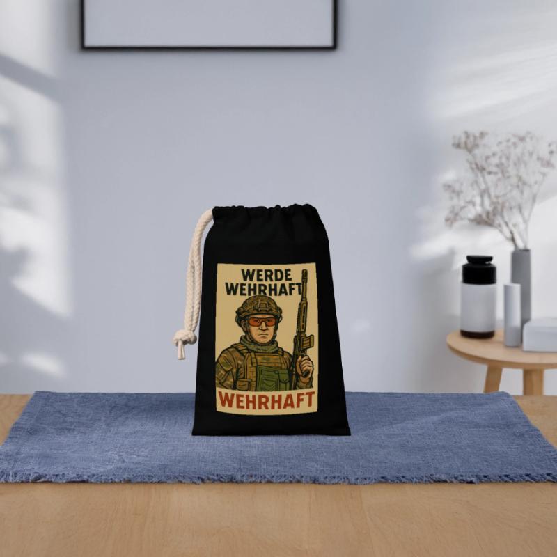 „Er wird dir nicht helfen – er wird dich zerstören Verschließbarer Geschenkbeutel aus Baumwolle (14x20cm)