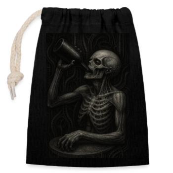 Addiction - Closable cotton gift bag (14x20cm) - black - Front