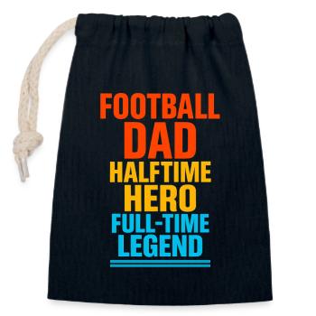 FUSSBALL-VATER - Verschließbarer Geschenkbeutel aus Baumwolle (14x20cm) - Navy - Vorne