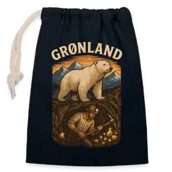 Grönland - Verschließbarer Geschenkbeutel aus Baumwolle (14x20cm) - Navy - Vorne