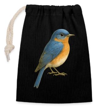 Bluebird – Farben der Freiheit - Verschließbarer Geschenkbeutel aus Baumwolle (14x20cm) - Schwarz - Vorne
