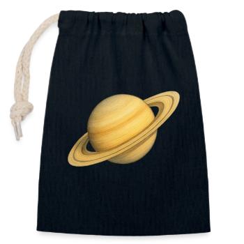 Planeten-Ringe - Verschließbarer Geschenkbeutel aus Baumwolle (14x20cm) - Navy - Vorne