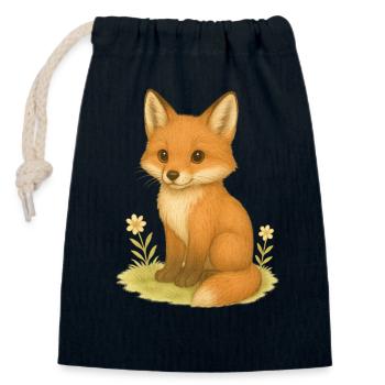 Nordic Forest - Fox - Closable cotton gift bag (14x20cm) - navy - Front