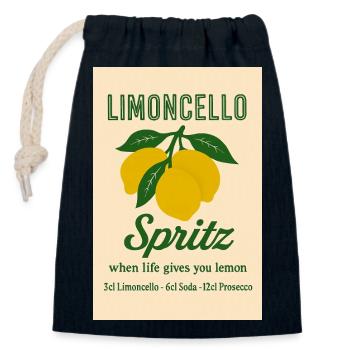 Limoncello Spritz - Verschließbarer Geschenkbeutel aus Baumwolle (14x20cm) - Navy - Vorne