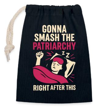 Gonna smash the patriarchy... right after this nap - Verschließbarer Geschenkbeutel aus Baumwolle (14x20cm) - Navy - Vorne