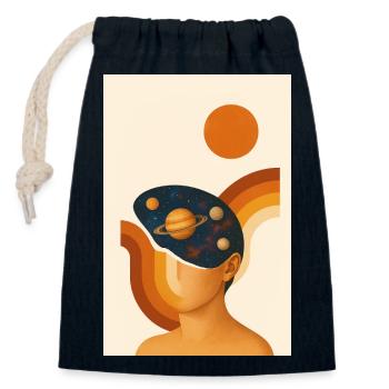 Génie abstrait - Sac cadeau en coton avec cordon (14 x 20 cm) - bleu marine - Devant