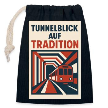Tunnelblick auf Tradition U Bahn - Verschließbarer Geschenkbeutel aus Baumwolle (14x20cm) - Navy - Vorne