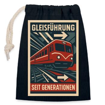 Gleis Führung Generation U Bahn Eisenbahn - Verschließbarer Geschenkbeutel aus Baumwolle (14x20cm) - Navy - Vorne
