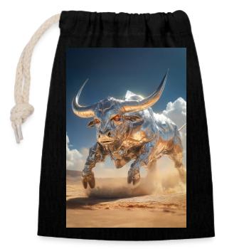 Chrome Bull Power Charge - Closable cotton gift bag (14x20cm) - black - Front