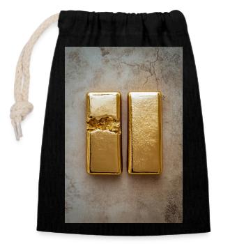 Gold-Transformation - Verschließbarer Geschenkbeutel aus Baumwolle (14x20cm) - Schwarz - Vorne