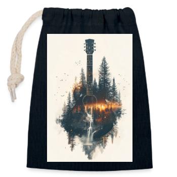Nature Guitar Harmony Art - Closable cotton gift bag (14x20cm) - navy - Front