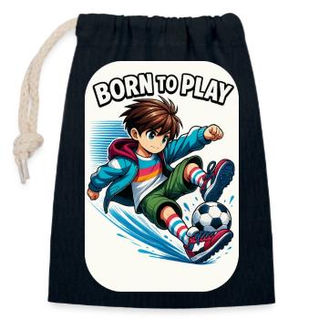 Kicker Kid - Sac cadeau en coton avec cordon (14 x 20 cm) - bleu marine - Devant