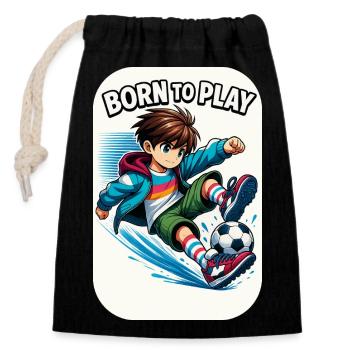 Kicker Kid - Sac cadeau en coton avec cordon (14 x 20 cm) - noir - Devant