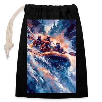 Team Rush Through Wild Rapids - Closable cotton gift bag (14x20cm) - black - Front