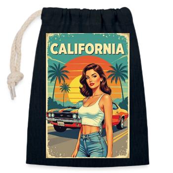 California Dream Cruise R06 - Verschließbarer Geschenkbeutel aus Baumwolle (14x20cm) - Navy - Vorne