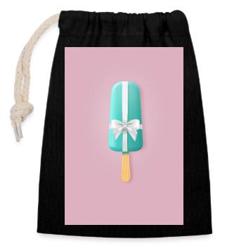 Pastel Popsicle Gift Ribbon - Closable cotton gift bag (14x20cm) - black - Front