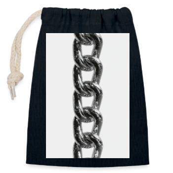 Shiny Metal Chain Links - Closable cotton gift bag (14x20cm) - navy - Front