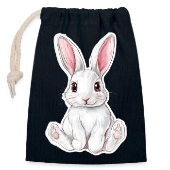 Hare - Closable cotton gift bag (14x20cm) - navy - Front