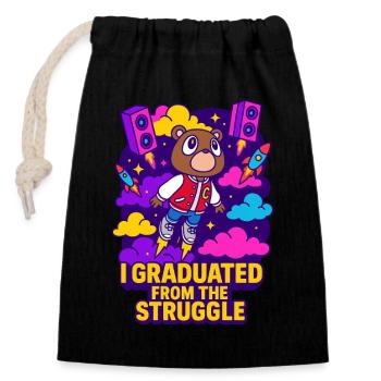 College Dropout - Closable cotton gift bag (14x20cm) - black - Front