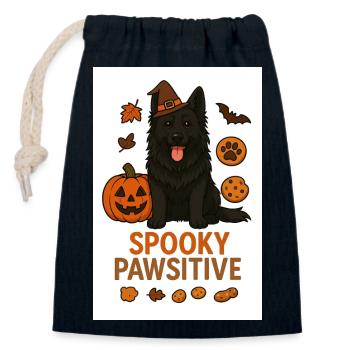 Spooky Pawsitive - Closable cotton gift bag (14x20cm) - navy - Front