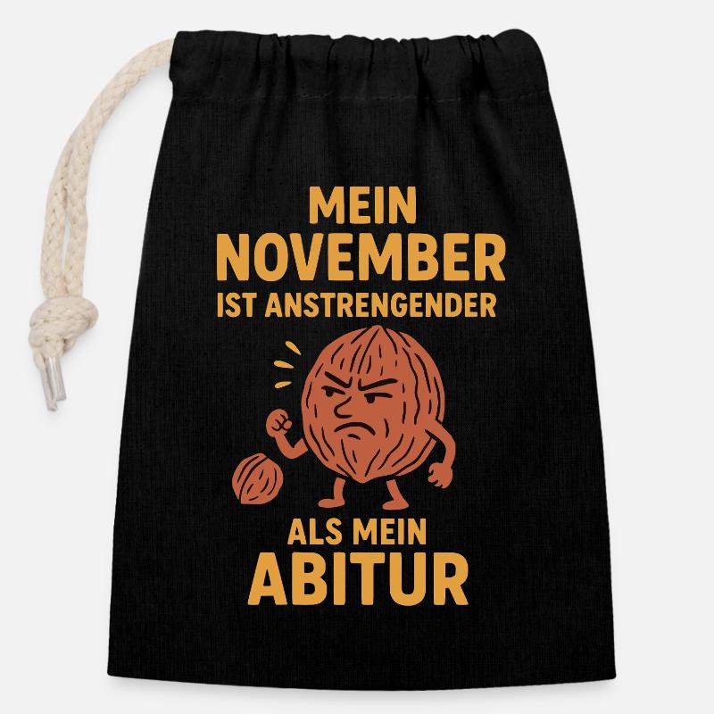 No Nut November - Closable cotton gift bag (14x20cm) - black