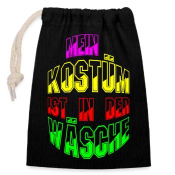 My costume is in the laundry Carnival outfit - Closable cotton gift bag (14x20cm) - black - Front
