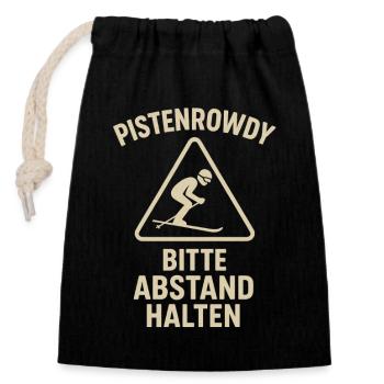 Pistenrowdy Abstand Halten Ski Fahren Piste Witzig - Verschließbarer Geschenkbeutel aus Baumwolle (14x20cm) - Schwarz - Vorne
